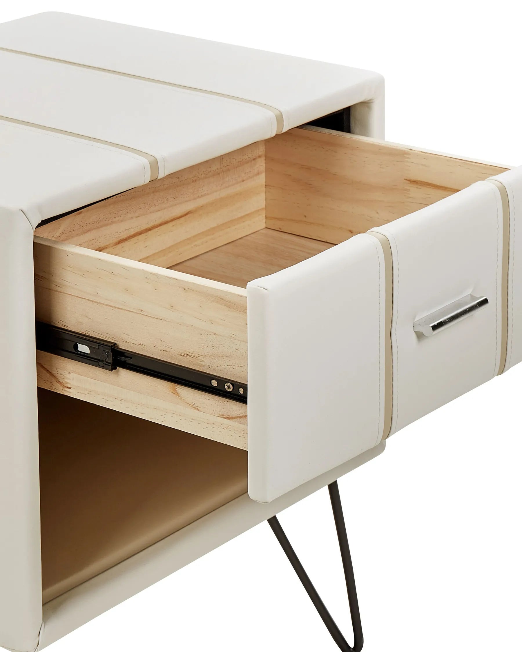 1 Drawer Bedside Table BETIN Faux Leather White