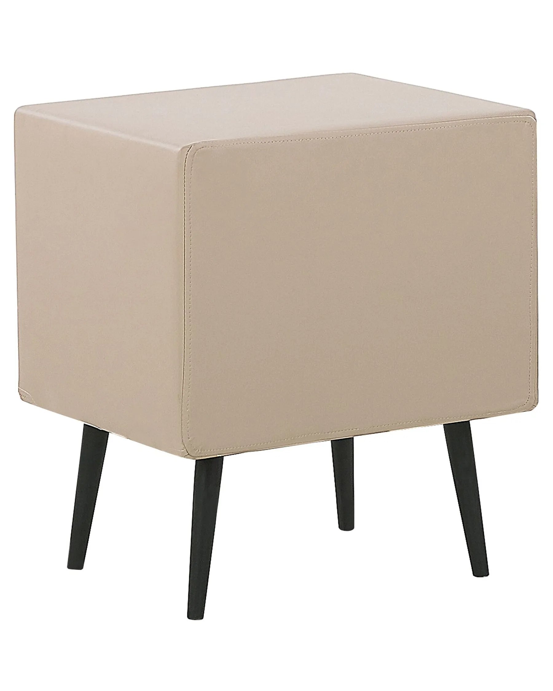 2 Drawer Bedside Table ESSONNE Faux Leather Beige