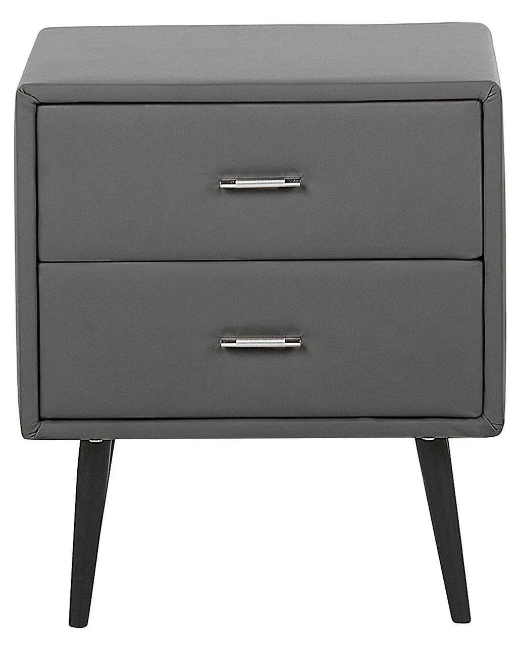 2 Drawer Bedside Table ESSONNE Faux Leather Grey