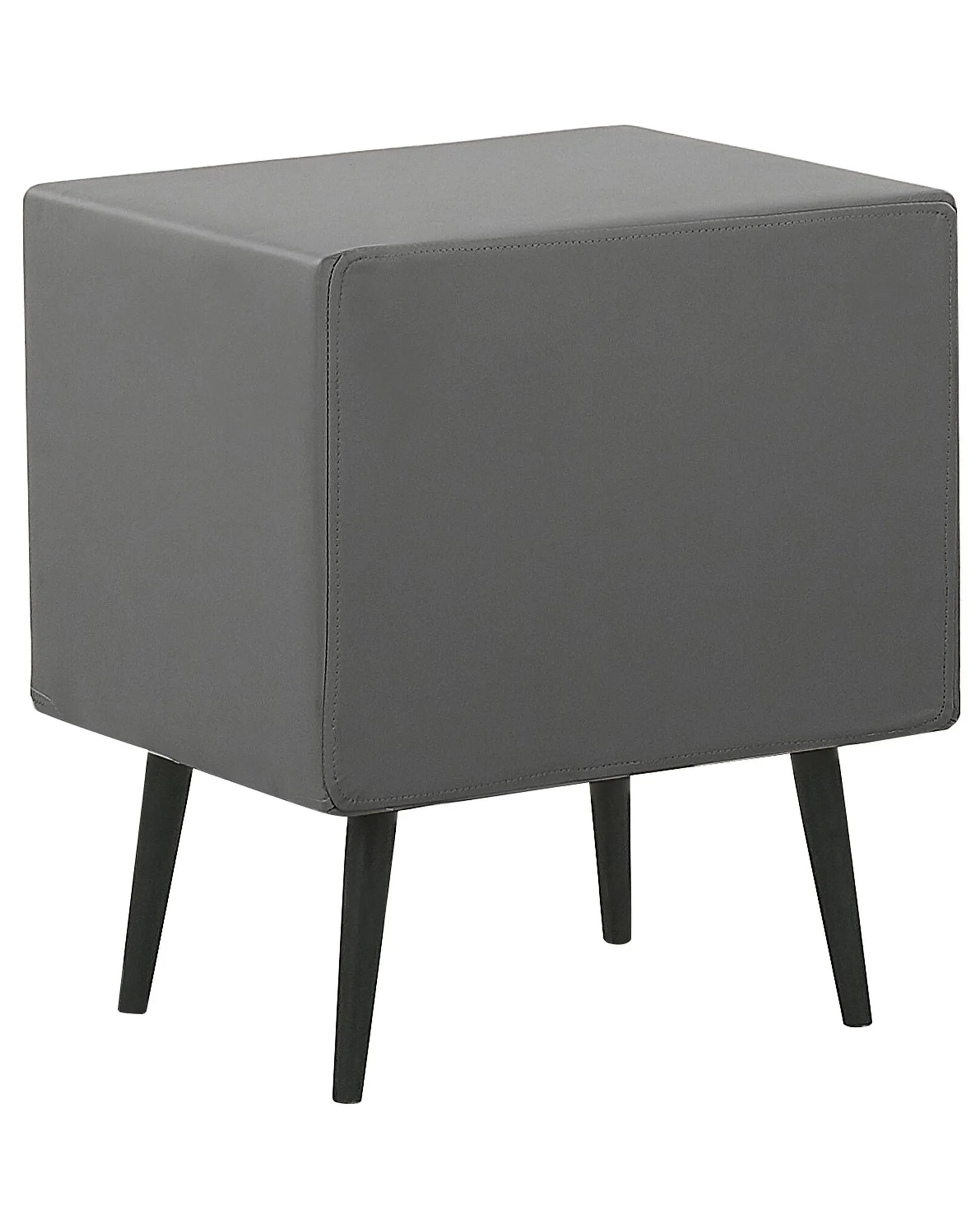 2 Drawer Bedside Table ESSONNE Faux Leather Grey