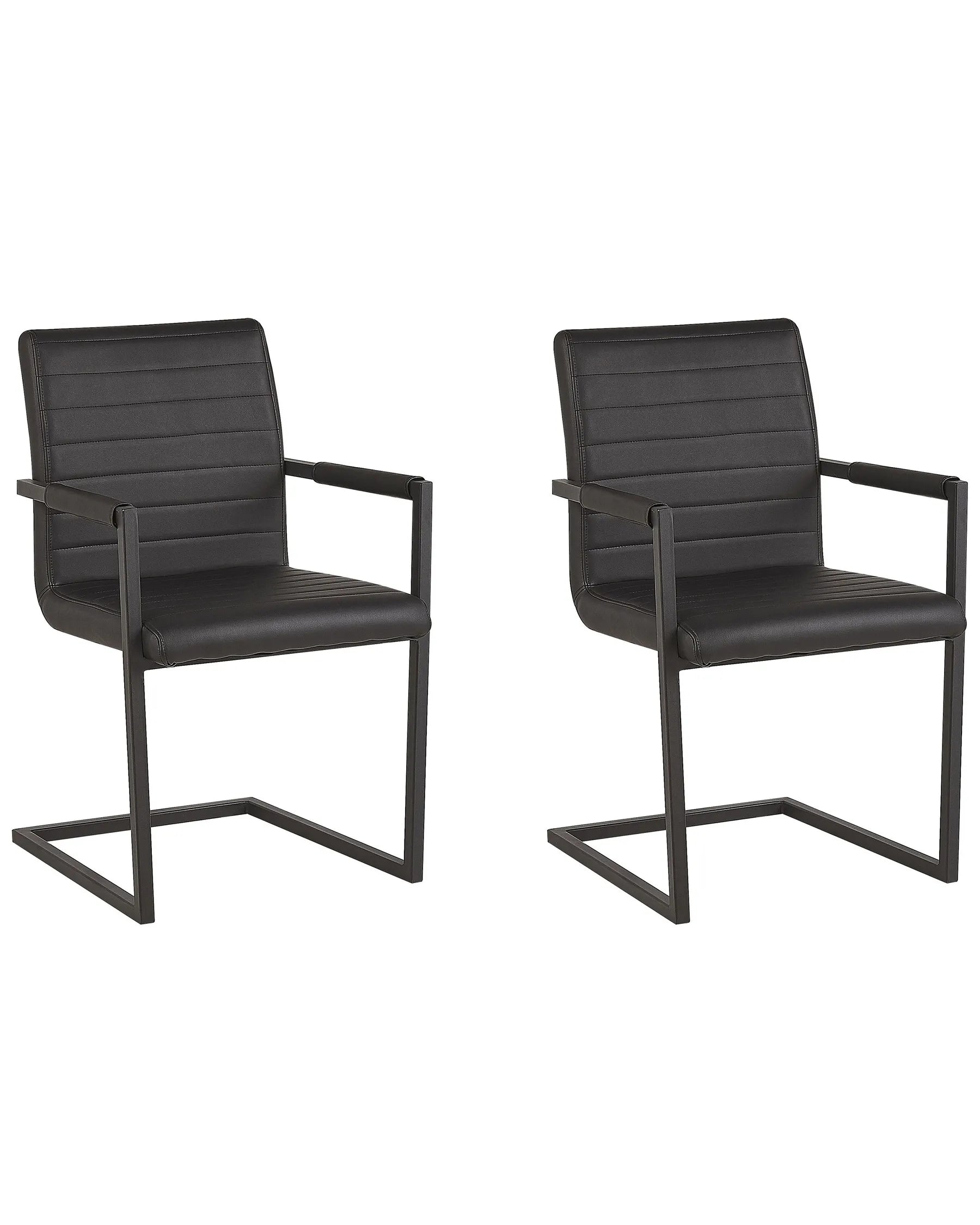 Set of 2 Conference Chairs BUFORD Faux Leather Black