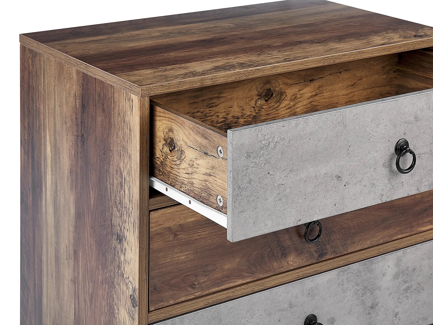 3 Drawer Chest BATLEY Grey Concrete Effect