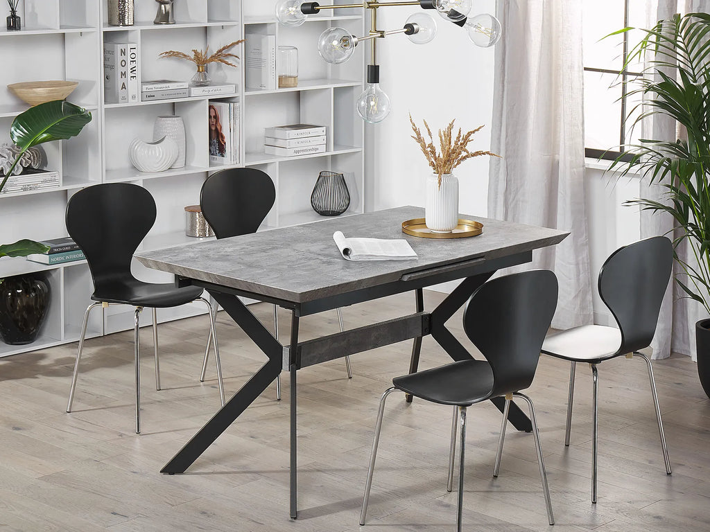 Extending Dining Table BENSON Light Grey 140/180 cm 80 cm