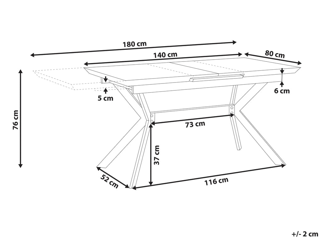Extending Dining Table Light Grey 140/180 cm 80 cm