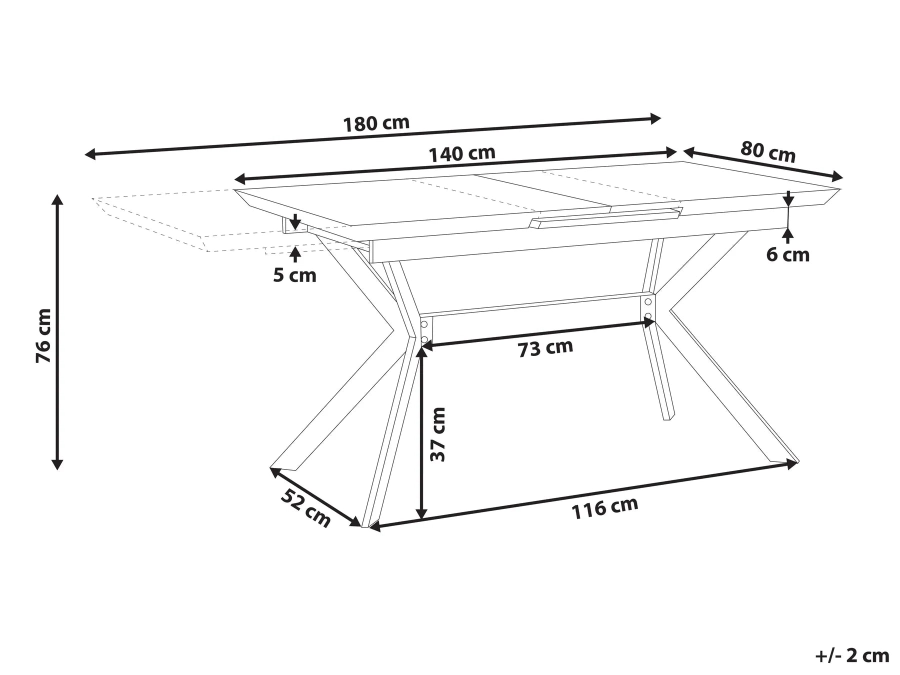 Extending Dining Table Light Grey 140/180 cm 80 cm