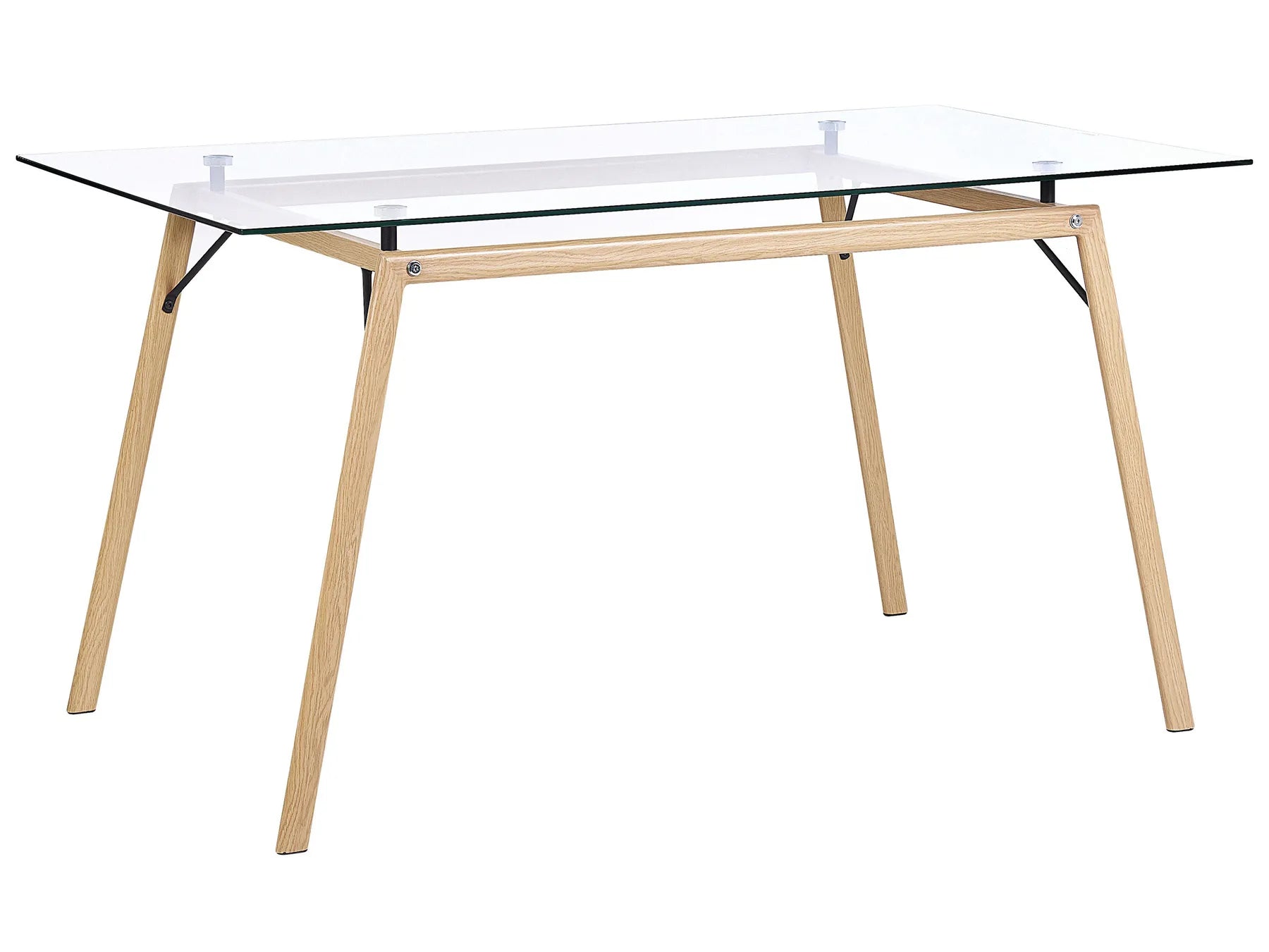 Dining Table KAMINA Light Brown 140 cm 80 cm Tempered Glass
