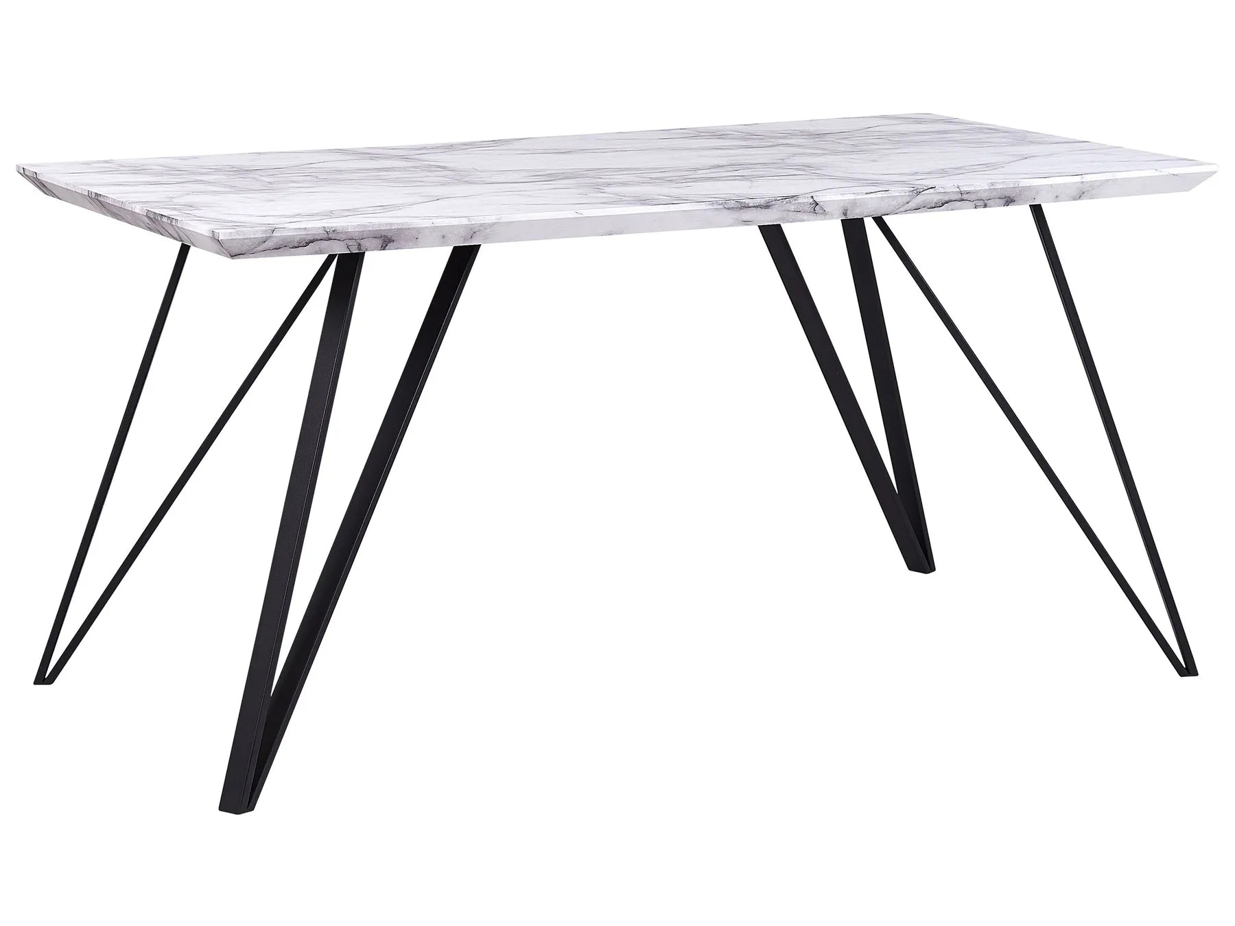 Dining Table MOLDEN Marble/ Black 150 cm 80 cm