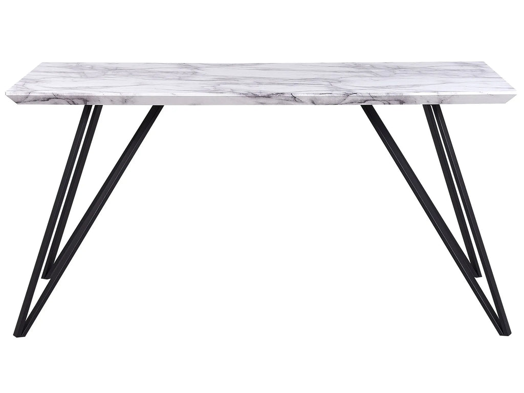 Dining Table MOLDEN Marble/ Black 150 cm 80 cm