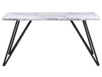 Dining Table MOLDEN Marble/ Black 150 cm 80 cm