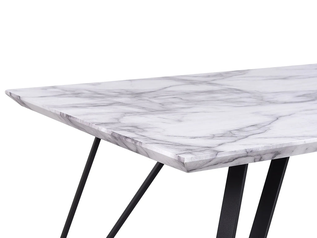 Dining Table MOLDEN Marble/ Black 150 cm 80 cm