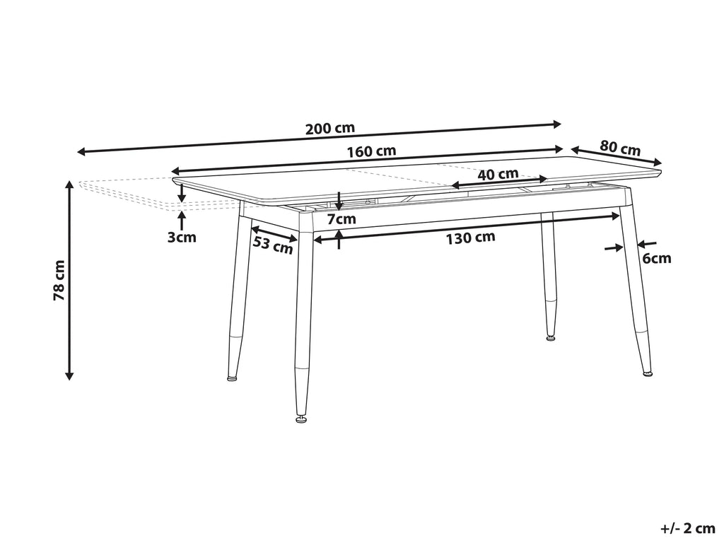 extending dining table california dark brown 160/200 cm 90 cm