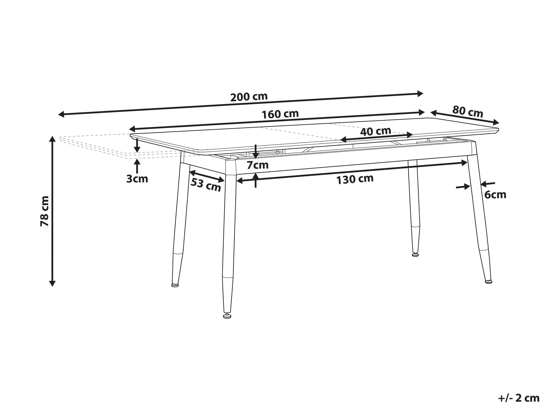 extending dining table california dark brown 160/200 cm 90 cm