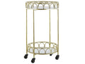 Kitchen Trolley SHAFTER Metal White Marble
