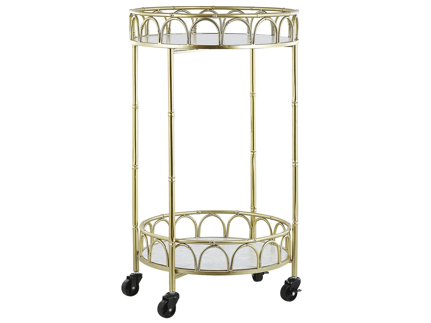 Kitchen Trolley SHAFTER Metal White Marble