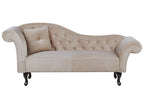 Left-Hand Chaise Lounge LATTES Velvet Beige