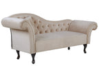 Left-Hand Chaise Lounge LATTES Velvet Beige