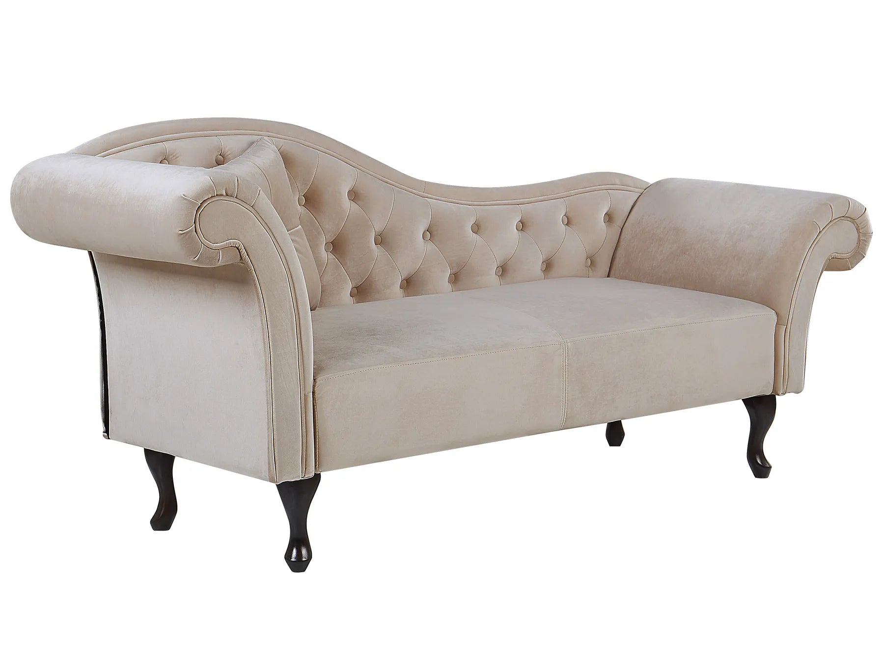 Left-Hand Chaise Lounge LATTES Velvet Beige
