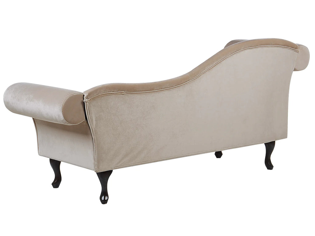 Left-Hand Chaise Lounge LATTES Velvet Beige