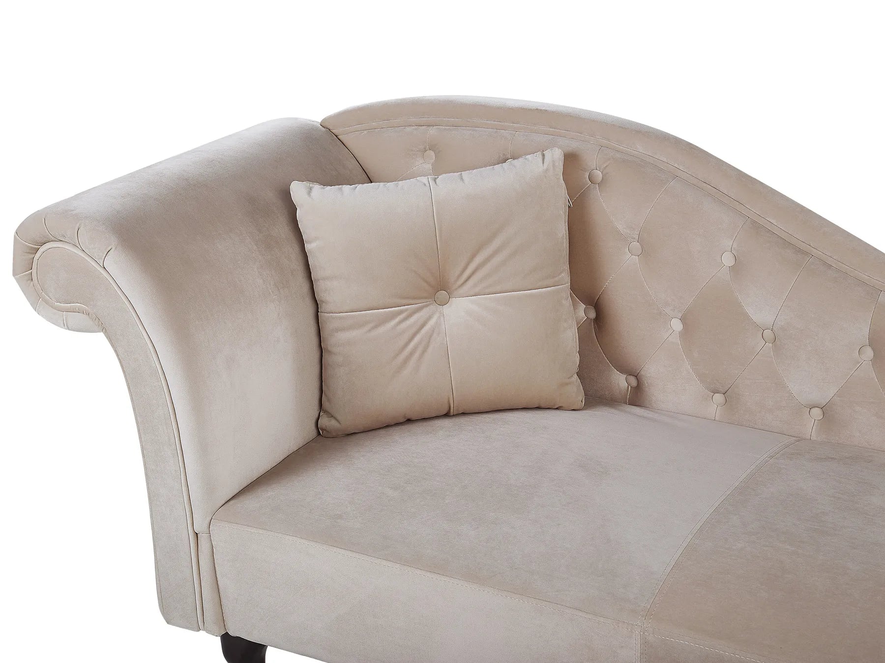 Left-Hand Chaise Lounge LATTES Velvet Beige