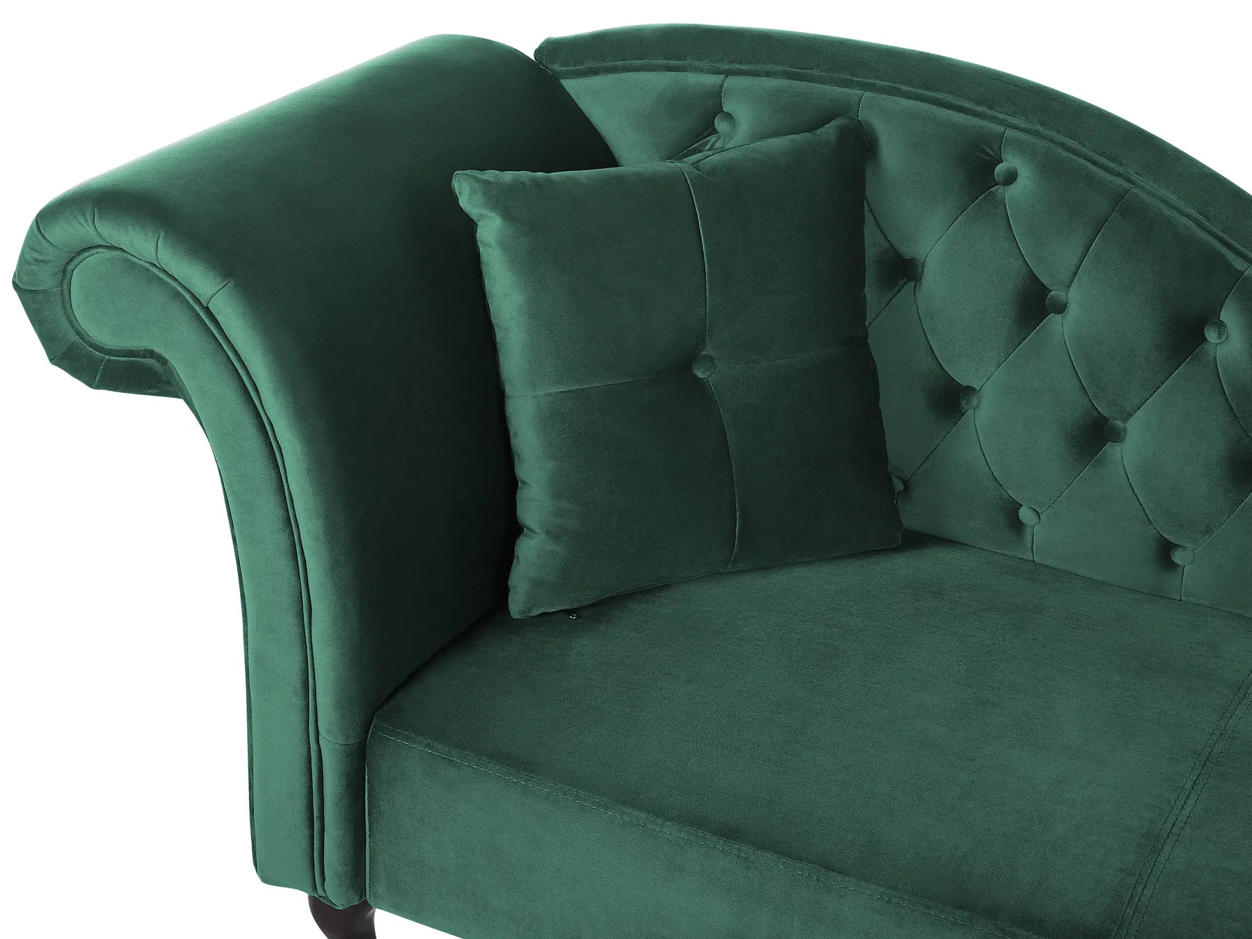 Left-Hand Chaise Lounge LATTES Velvet Dark Green