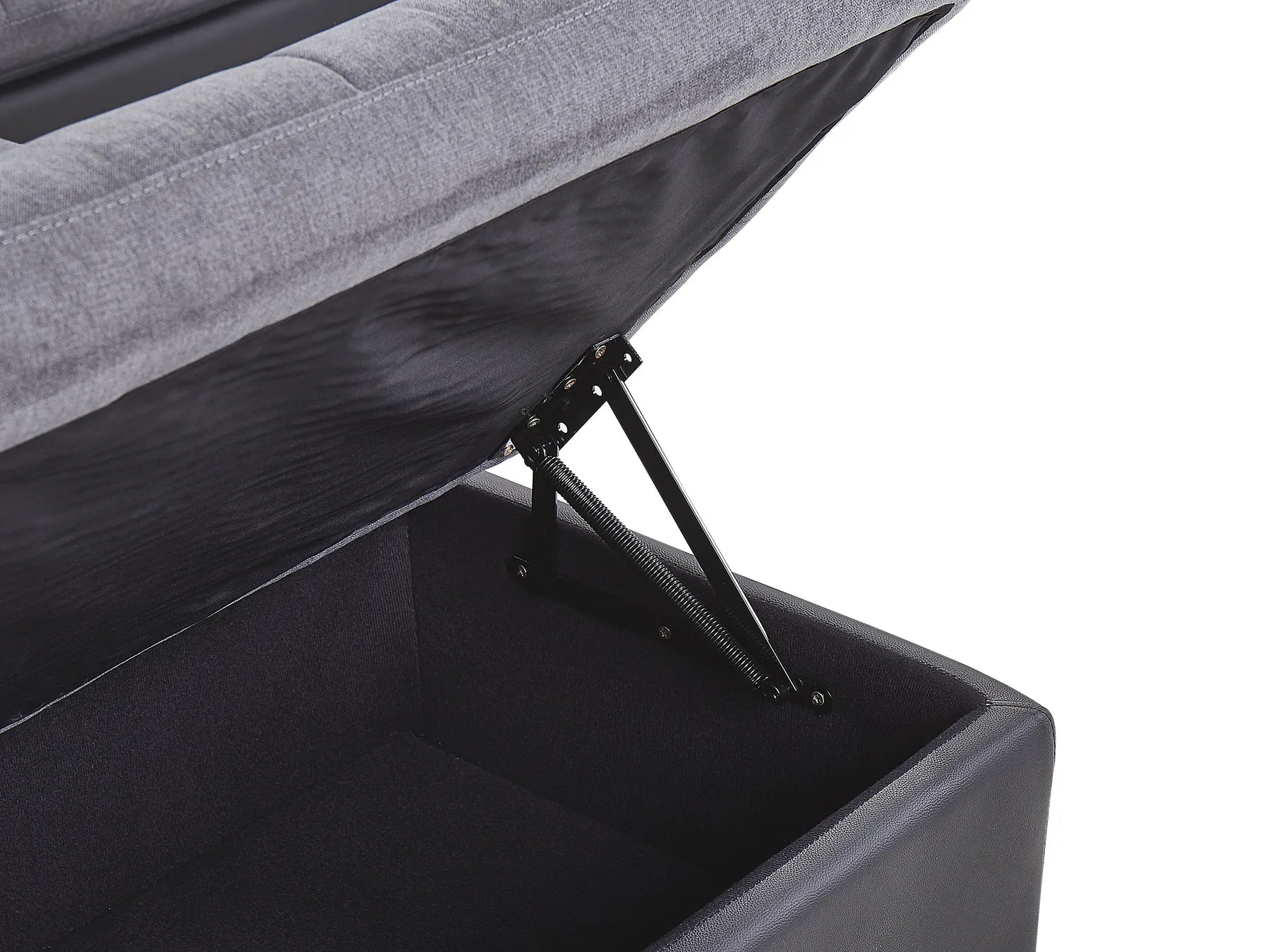 U-Shape Sofa Bed 5 Seater HALDEN Fabric Dark Grey with Storage Right Hand