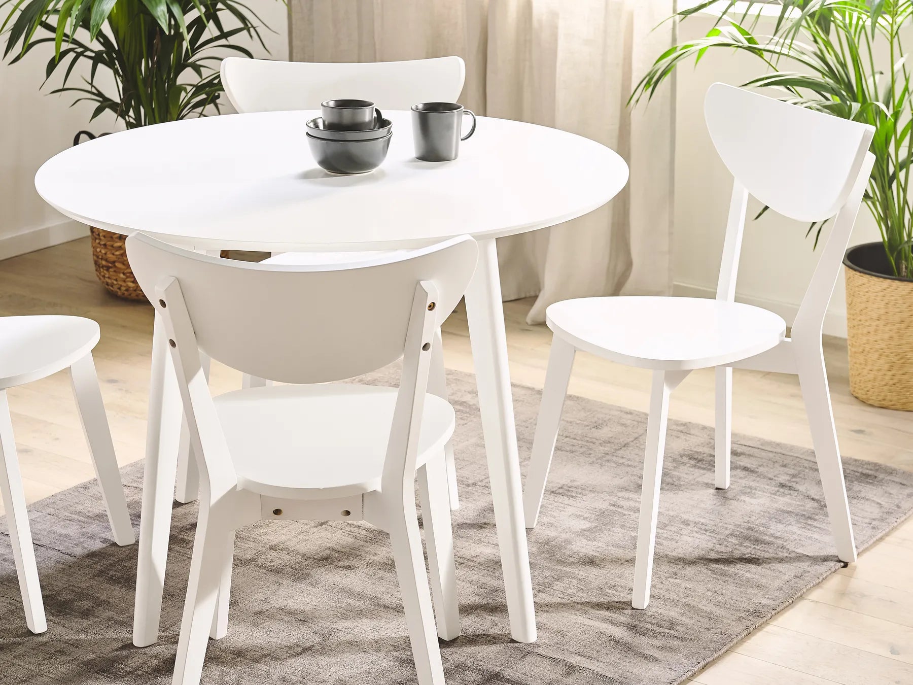 Dining Set ROXBY White 4 Seater