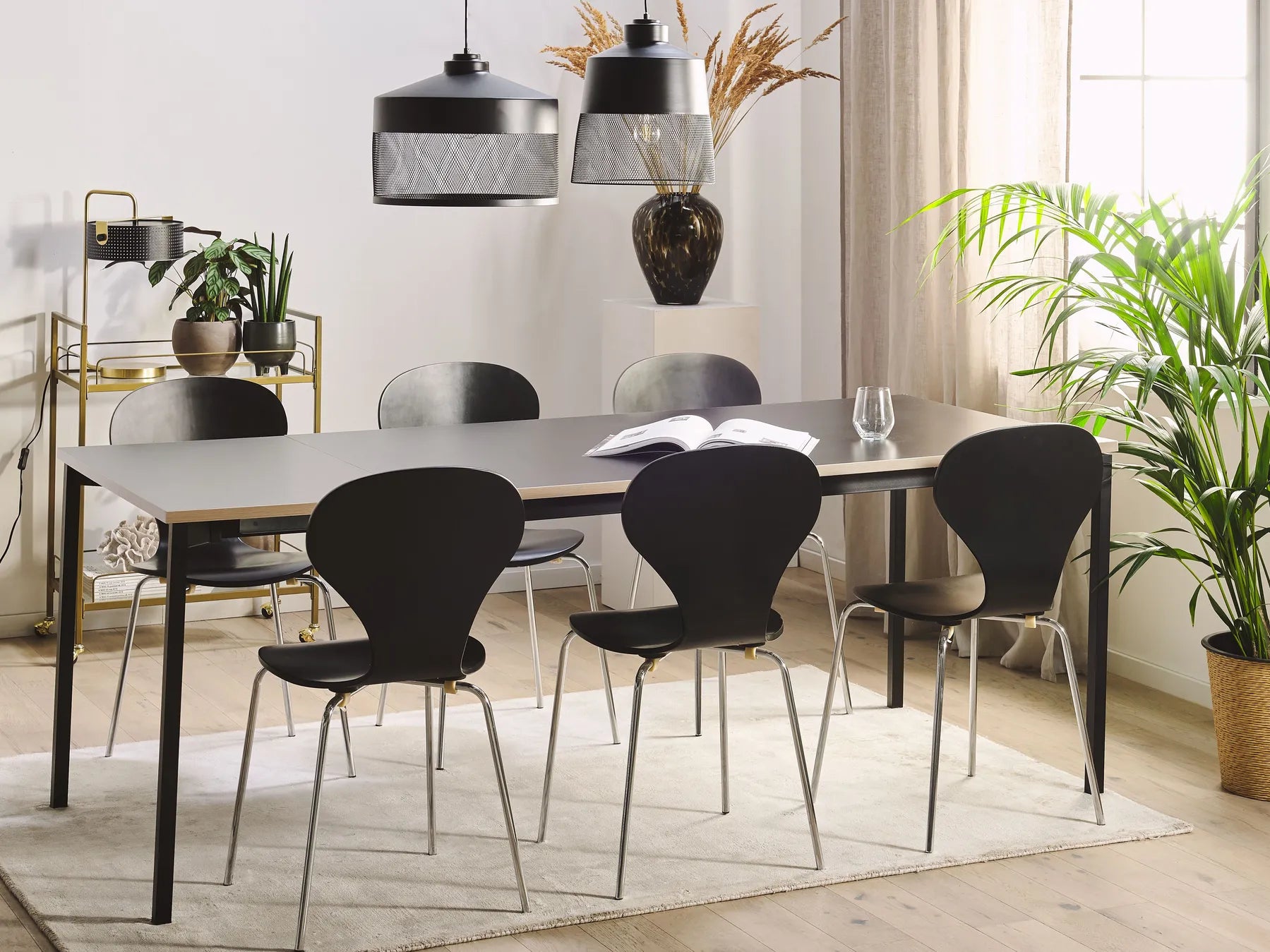 Extending Dining Table Black 140/190 cm 90 cm