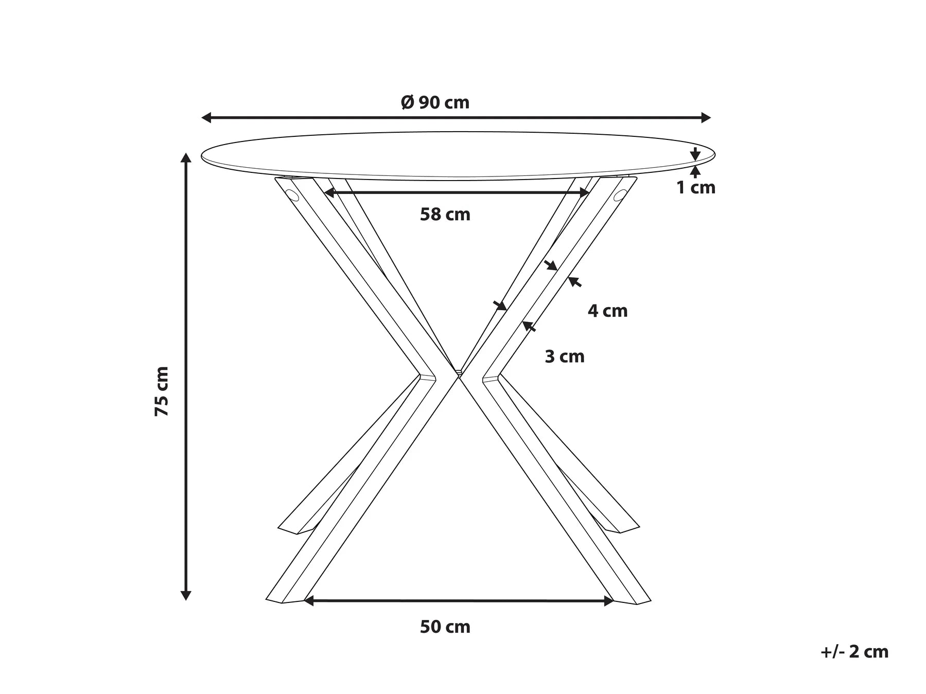 Dining Table ALTURA Transparent 90 cm 90 cm