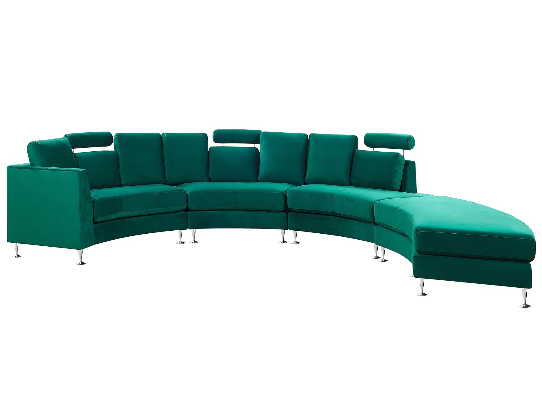 Curved Sofa 7 Seater ROTUNDE Velvet Dark Green