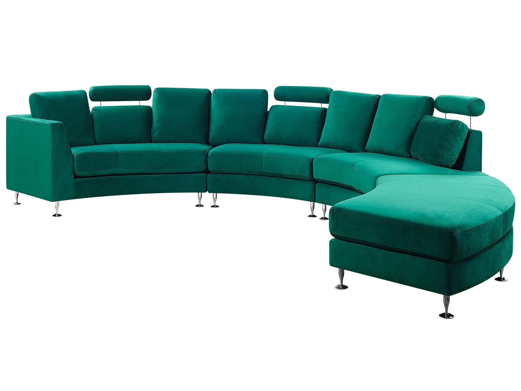 Curved Sofa 7 Seater ROTUNDE Velvet Dark Green