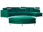Curved Sofa 7 Seater ROTUNDE Velvet Dark Green