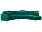 Curved Sofa 7 Seater ROTUNDE Velvet Dark Green