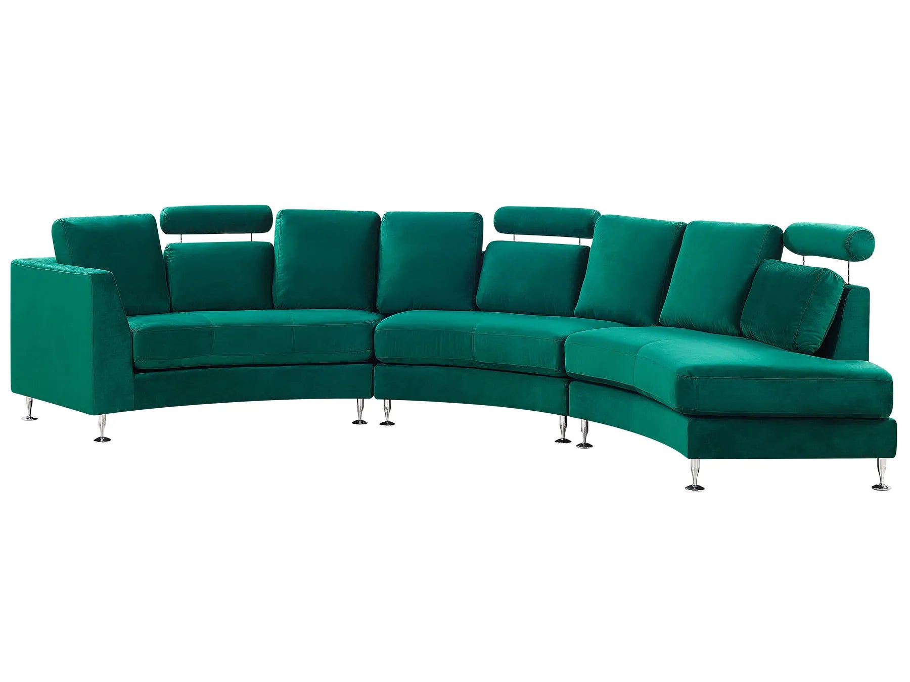 Curved Sofa 7 Seater ROTUNDE Velvet Dark Green