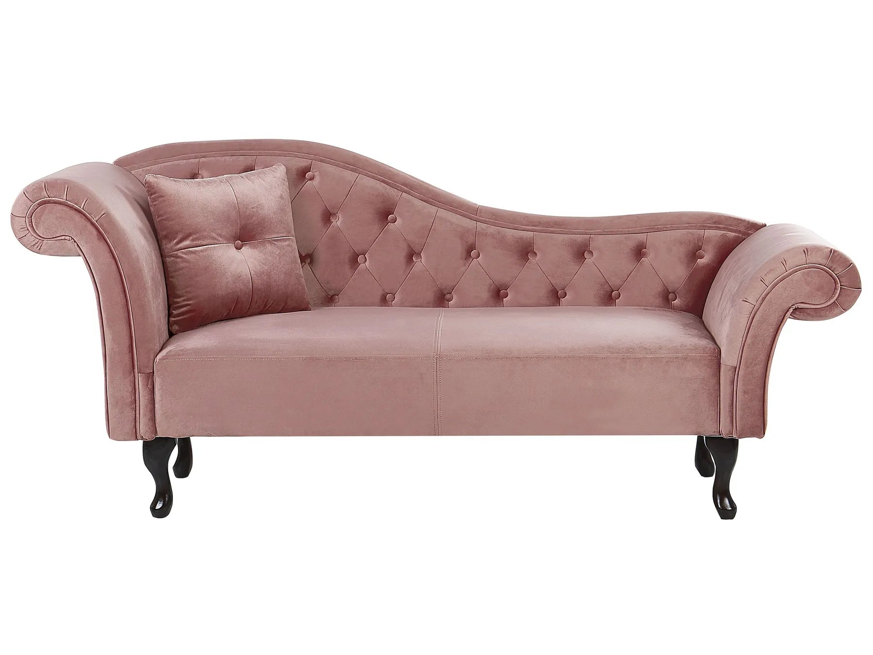 Left-Hand Chaise Lounge LATTES Velvet Pink
