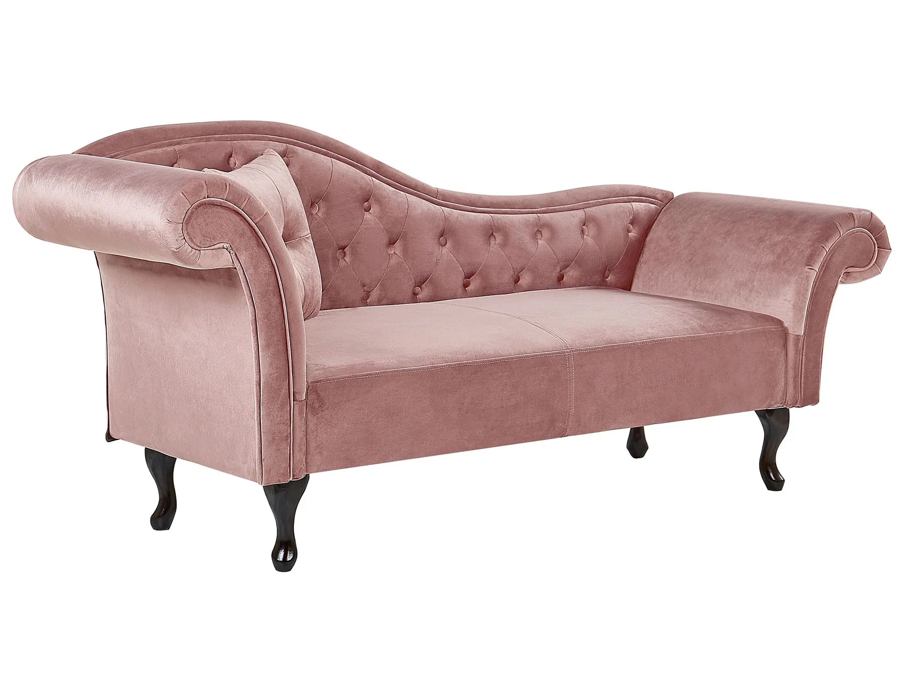 Left-Hand Chaise Lounge LATTES Velvet Pink