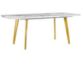 Extending Dining Table MOSBY Marble/ Gold 160/200 cm 90 cm