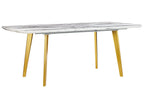 Extending Dining Table MOSBY Marble/ Gold 160/200 cm 90 cm