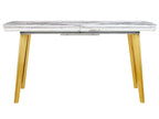 Extending Dining Table MOSBY Marble/ Gold 160/200 cm 90 cm