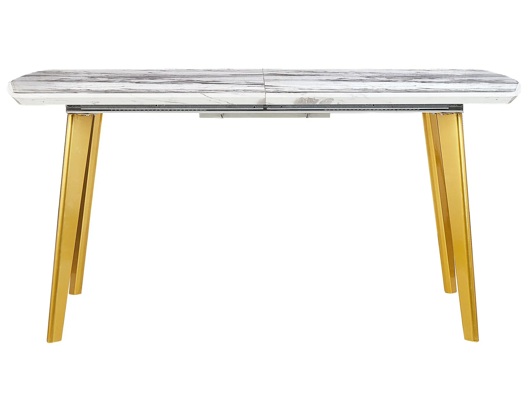 Extending Dining Table MOSBY Marble/ Gold 160/200 cm 90 cm