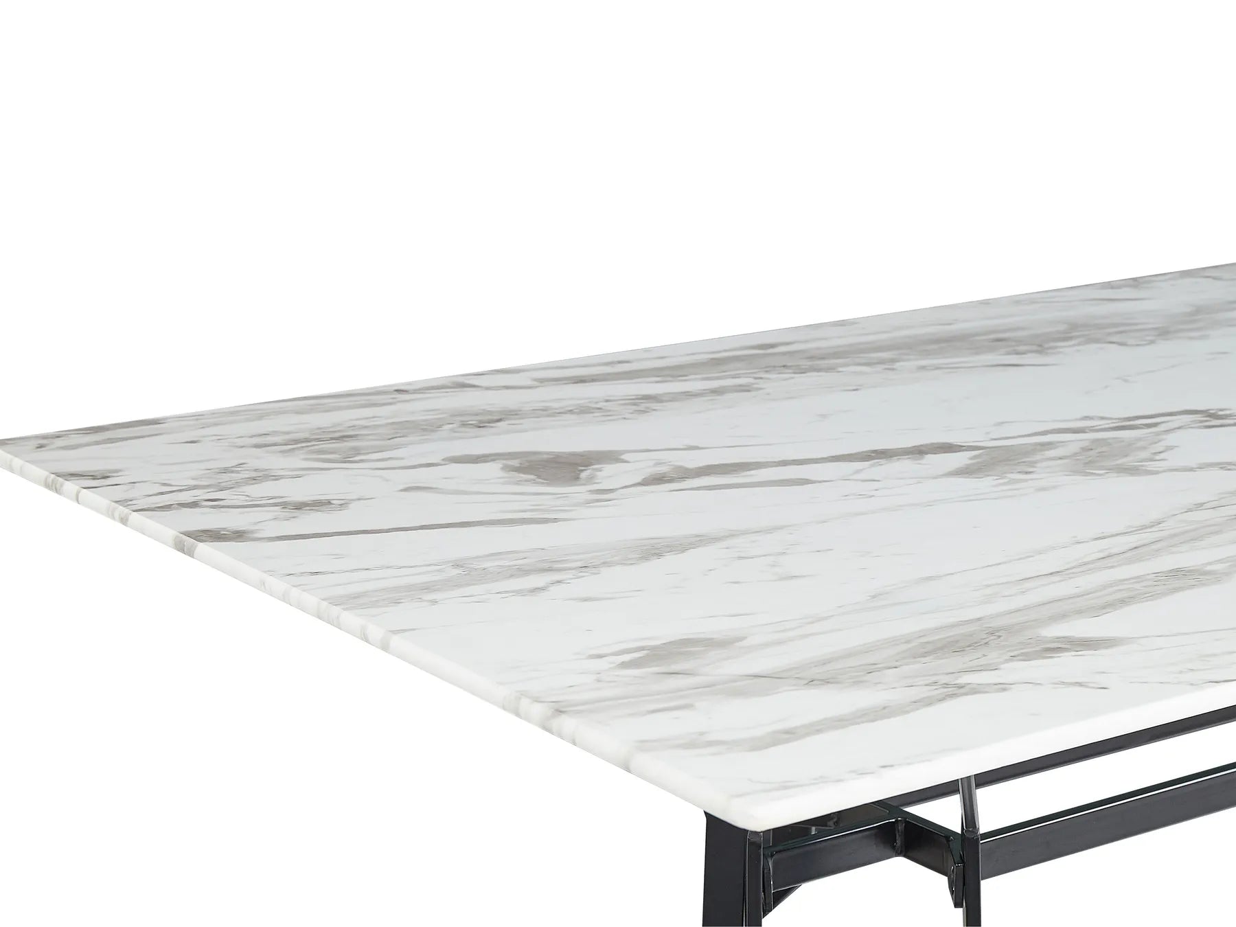 Dining Table BALLINA White Marble 160 cm 90 cm Tempered Glass