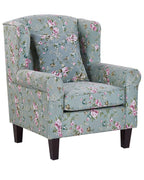 Wingback Chair HAMAR with Footstool Fabric Green