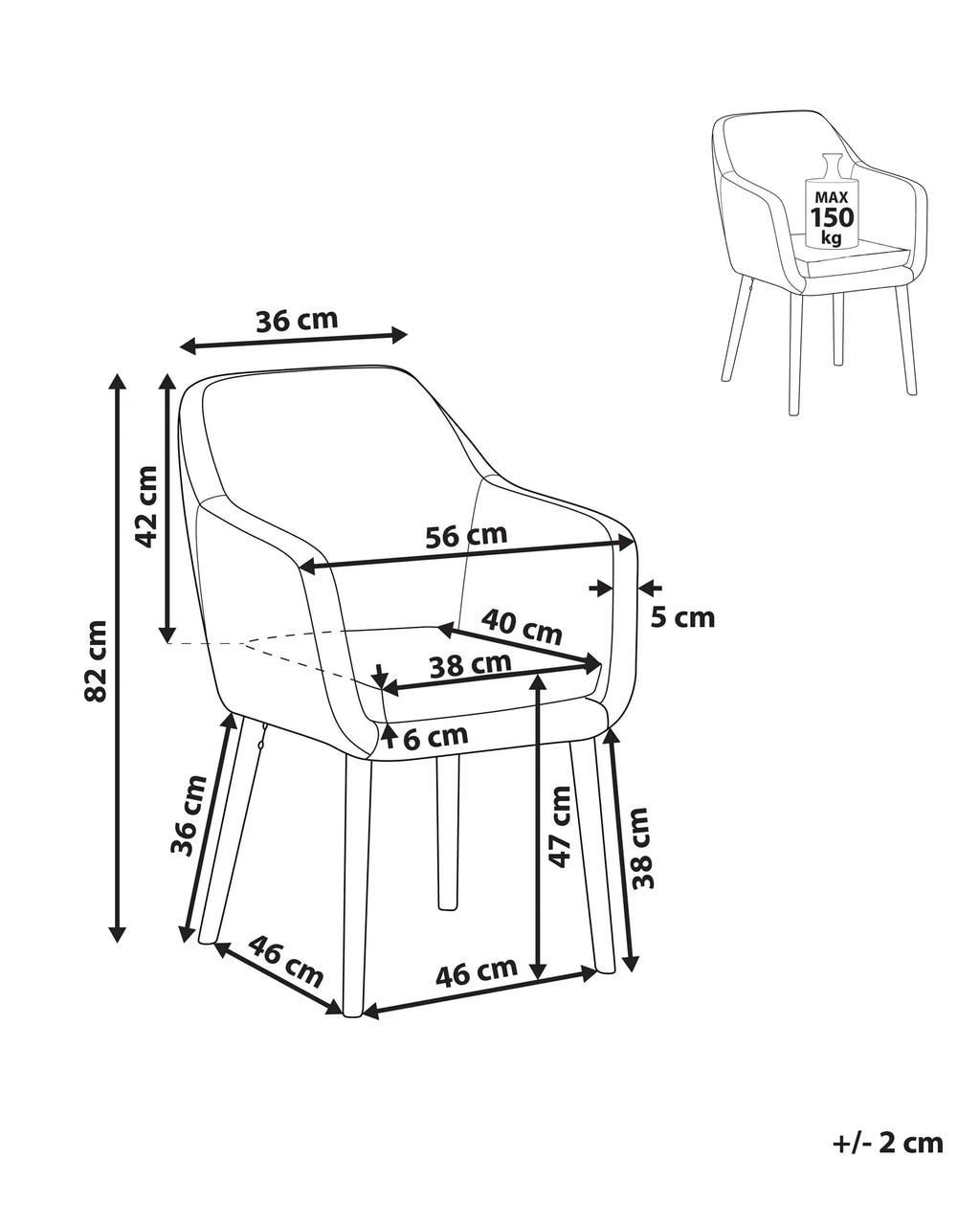 Dining Chair Faux Leather Golden Brown