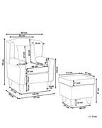 Wingback Chair HAMAR with Footstool Fabric Green