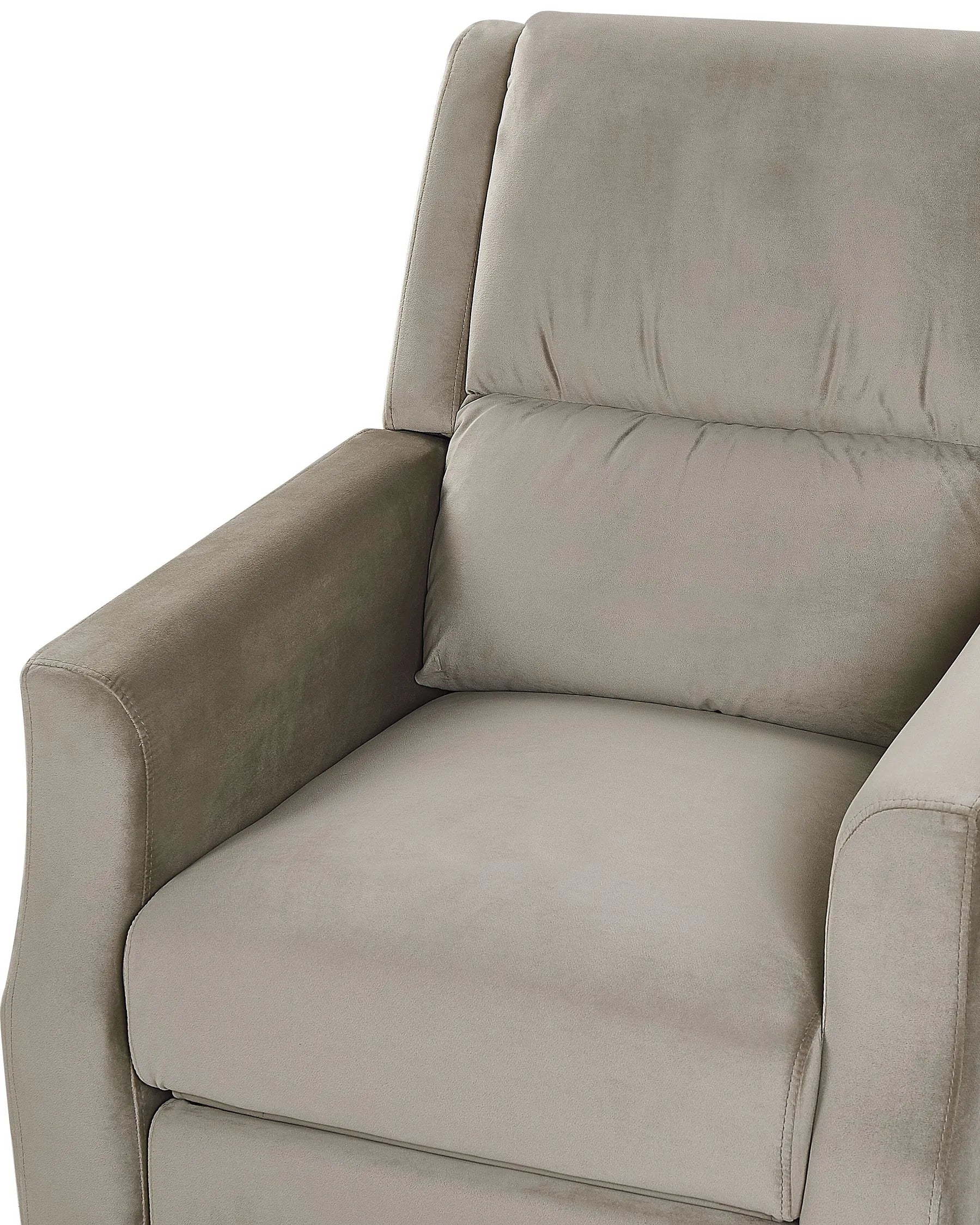 Recliner Chair EGERSUND Velvet Taupe