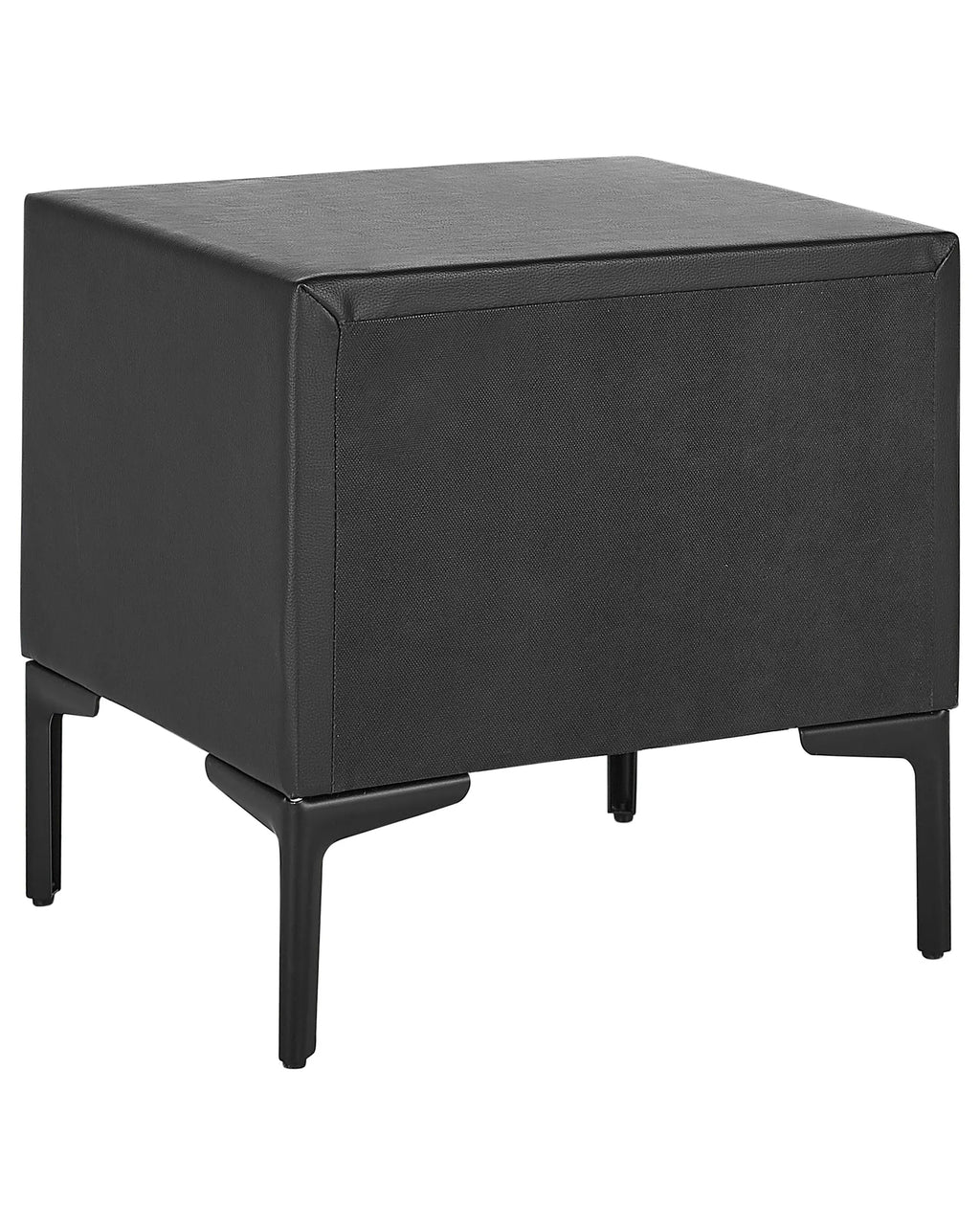 2 Drawer Bedside Table SEZANNE Faux Leather Black