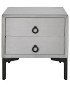 2 Drawer Bedside Table SEZANNE Velvet Light Grey