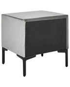 2 Drawer Bedside Table SEZANNE Velvet Light Grey