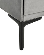 2 Drawer Bedside Table SEZANNE Velvet Light Grey