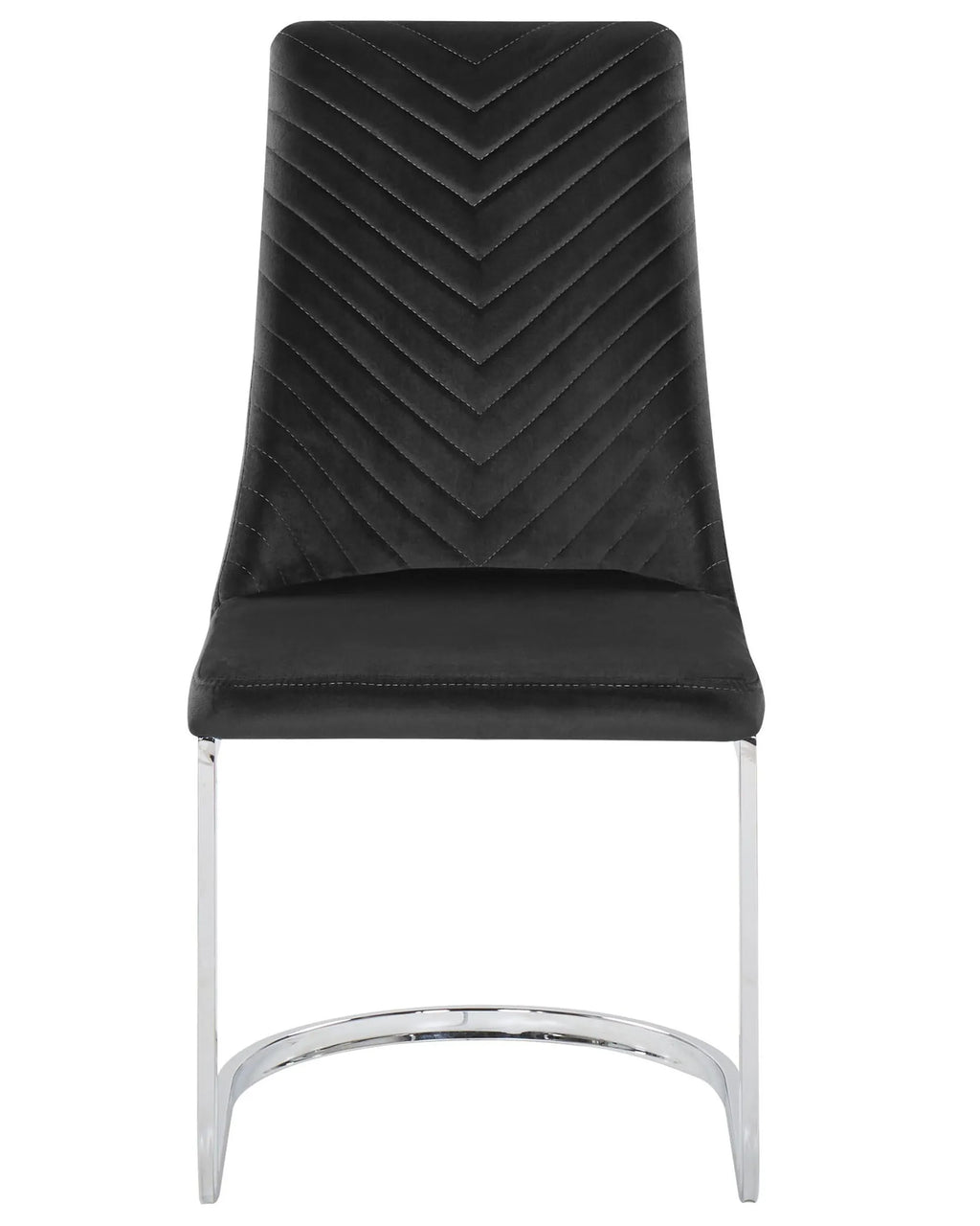 Set of 2 Dining Chairs Velvet Black