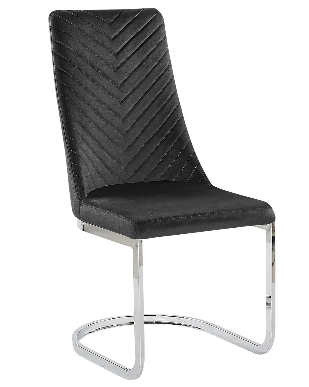 Set of 2 Dining Chairs Velvet Black
